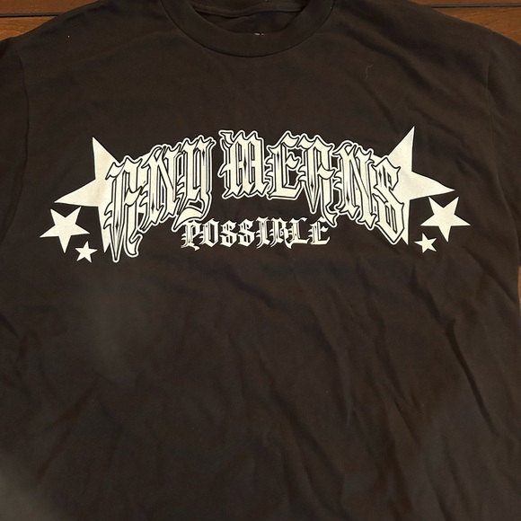 AMP Stars Long Sleeve Black Tee Shirt - Size Medium - Picture 3 of 4